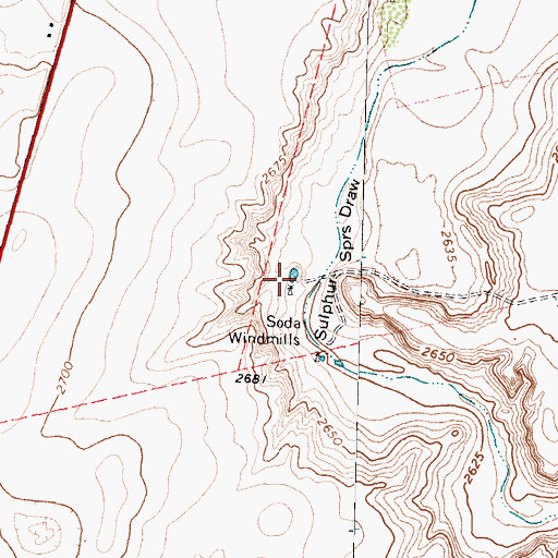 Topographic Map of Soda Windmills, TX