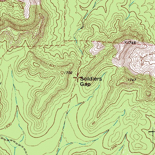 Topographic Map of Soldiers Gap, TX