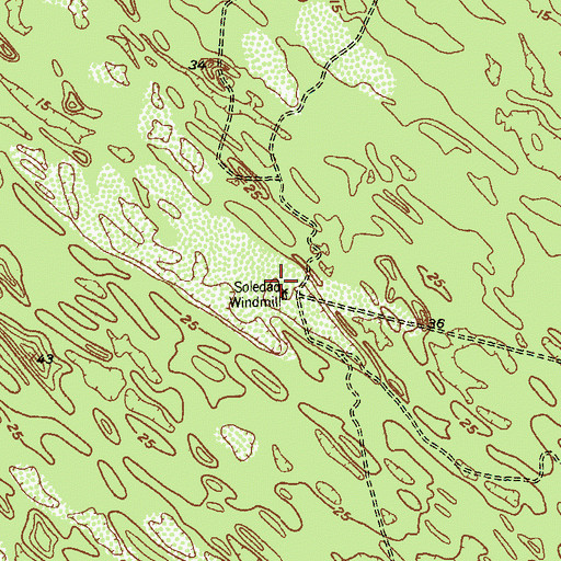 Topographic Map of Soledad Windmill, TX