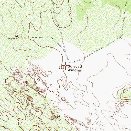 Topographic Map of Soledad Windmill, TX