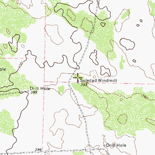 Topographic Map of Soledad Windmill, TX