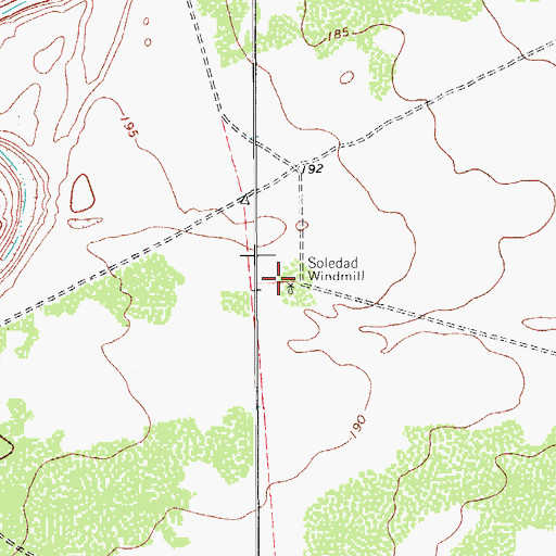 Topographic Map of Soledad Windmill, TX
