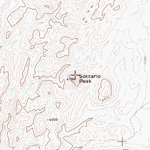 Topographic Map of Solitario Peak, TX