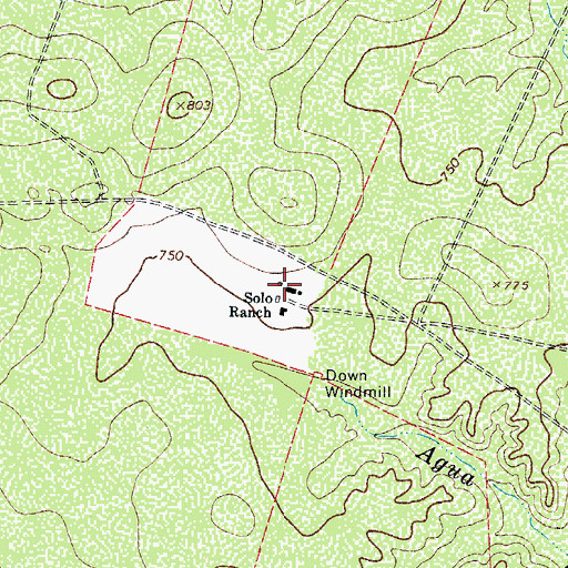 Topographic Map of Solo Ranch, TX