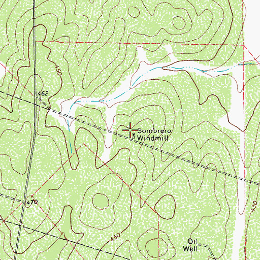 Topographic Map of Sombrero Windmill, TX