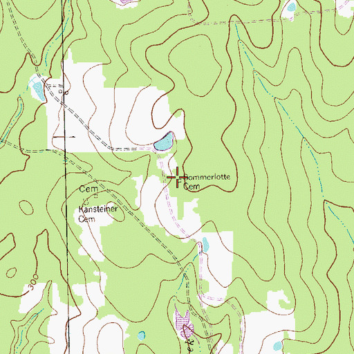 Topographic Map of Sommerlotte Cemetery, TX