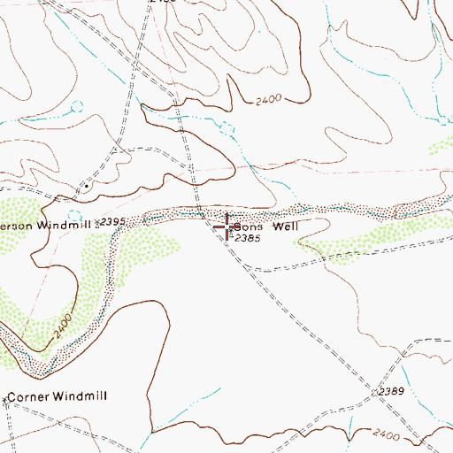 Topographic Map of Sons Well, TX