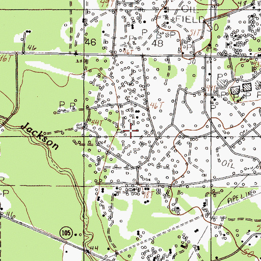 Topographic Map of Sour Lake Dome Oil Field, TX