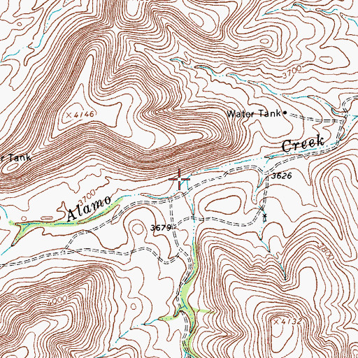 Topographic Map of South Alamo Creek, TX