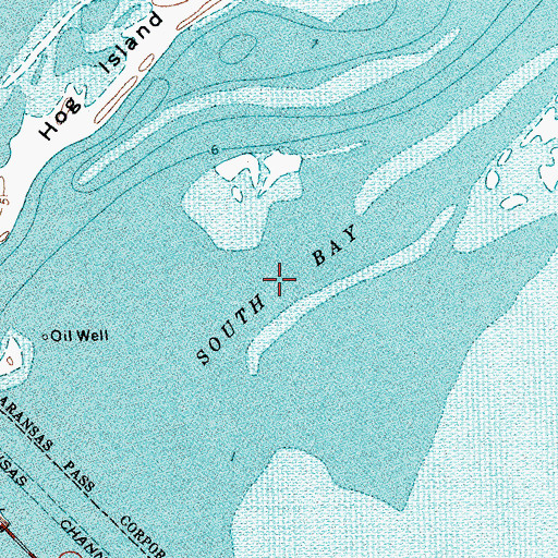 Topographic Map of South Bay, TX