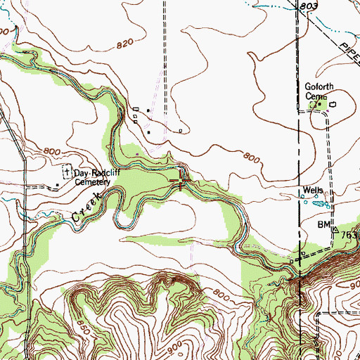 Topographic Map of South Bear Creek, TX