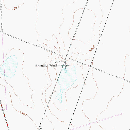 Topographic Map of South Benedict Windmill, TX