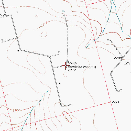 Topographic Map of South Bombsite Windmill, TX