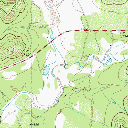 Topographic Map of South Camp Wood Creek, TX