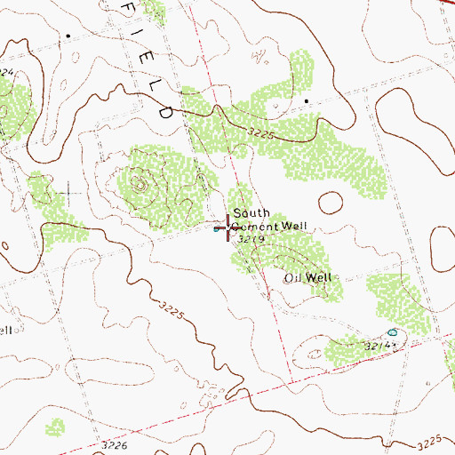 Topographic Map of South Cement Well, TX