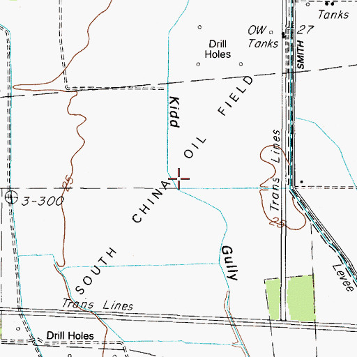 Topographic Map of South China Oil Field, TX