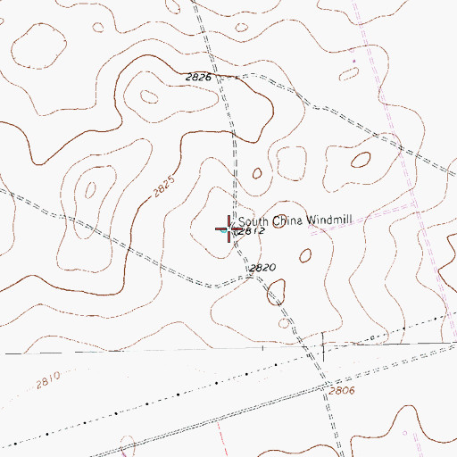 Topographic Map of South China Windmill, TX