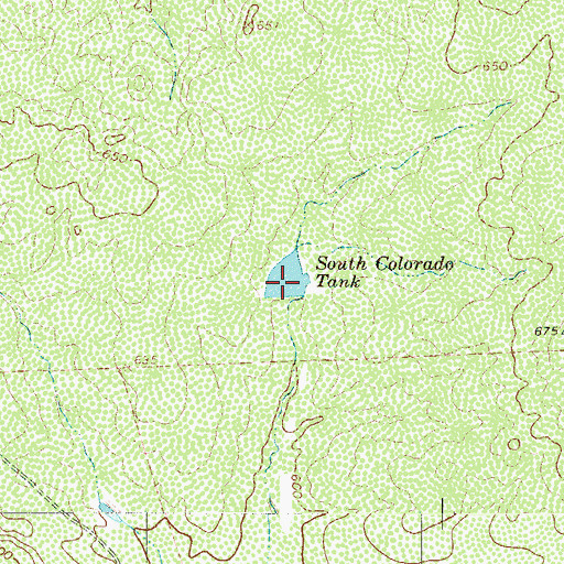 Topographic Map of South Colorado Tank, TX