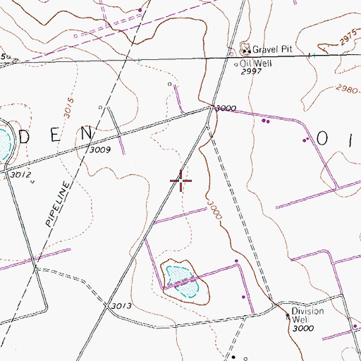 Topographic Map of South Cowden Oil Field, TX