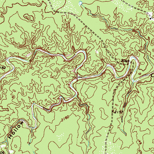 Topographic Map of South Cox Hollow, TX