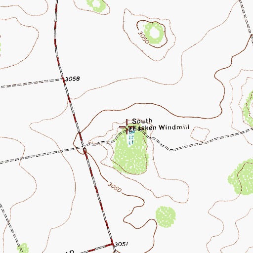 Topographic Map of South Easken Windmill, TX