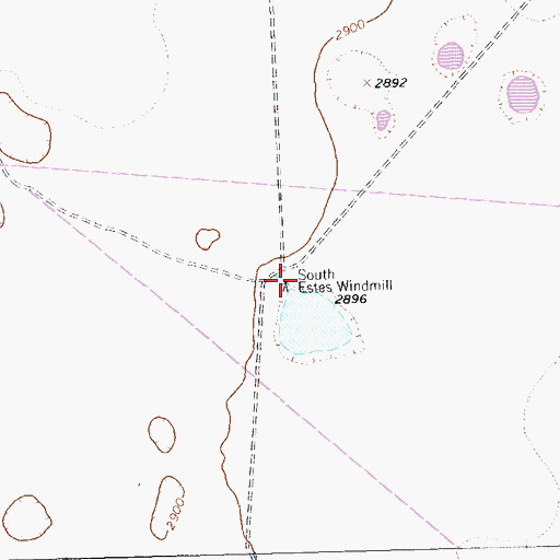 Topographic Map of South Estes Windmill, TX