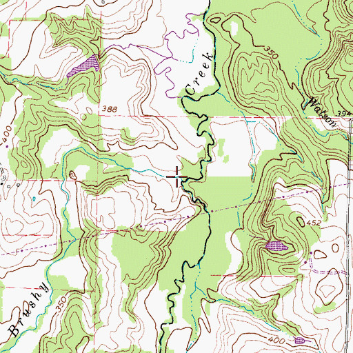 Topographic Map of South Fork Brushy Creek, TX