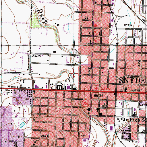 Topographic Map of South Fork Deep Creek, TX