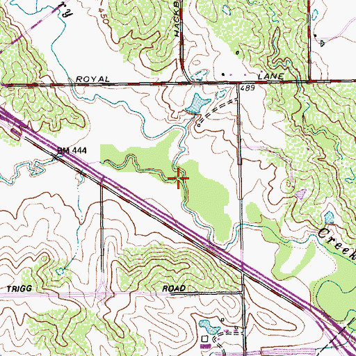 Topographic Map of South Fork Hackberry Creek, TX