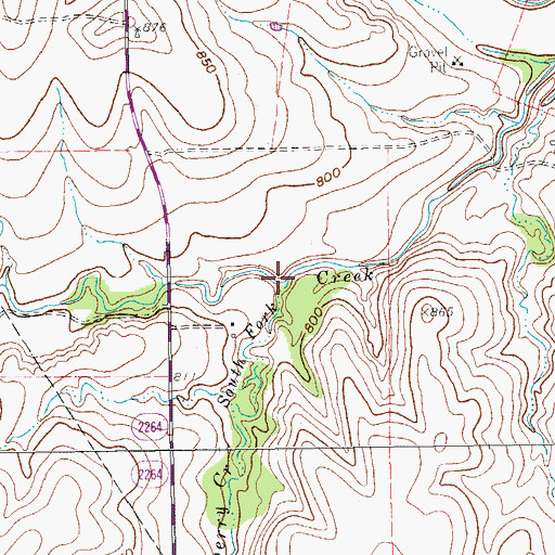 Topographic Map of South Fork Hackberry Creek, TX
