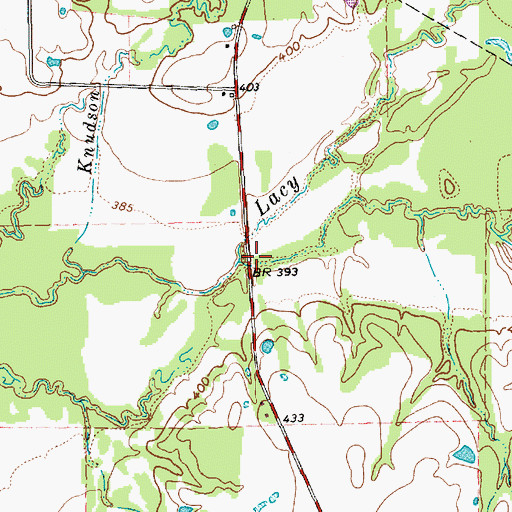 Topographic Map of South Fork Lacy Fork, TX