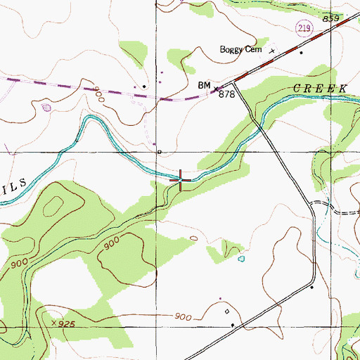 Topographic Map of South Fork Neils Creek, TX