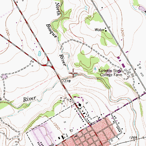Topographic Map of South Fork North Bosque River, TX