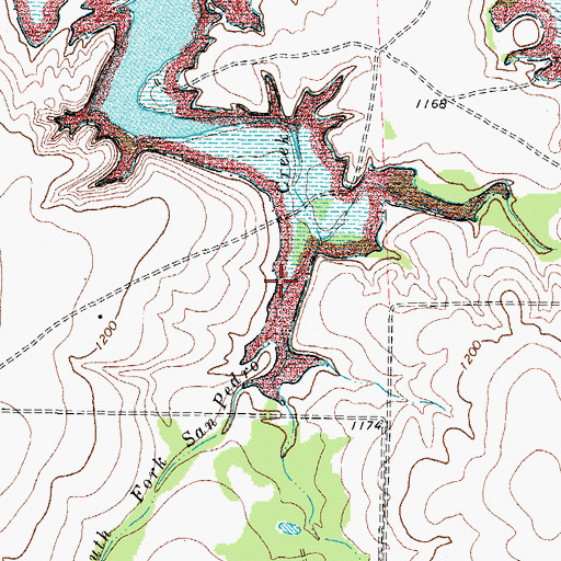 Topographic Map of South Fork San Pedro Creek, TX
