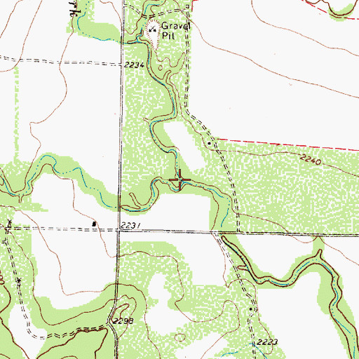 Topographic Map of South Fork Valley Creek, TX