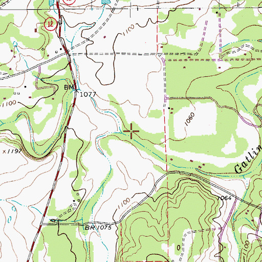 Topographic Map of South Gatlin Creek, TX