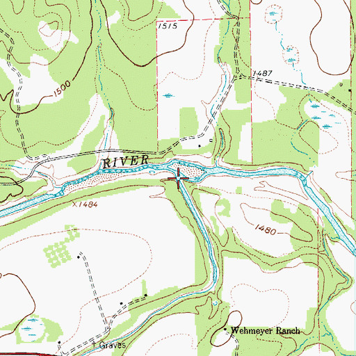 Topographic Map of South Grape Creek, TX