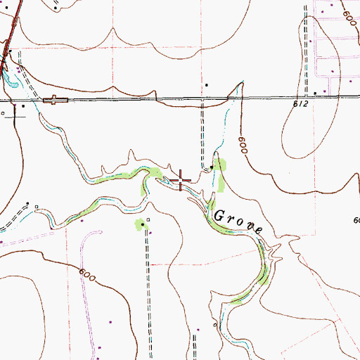 Topographic Map of South Grove Creek, TX
