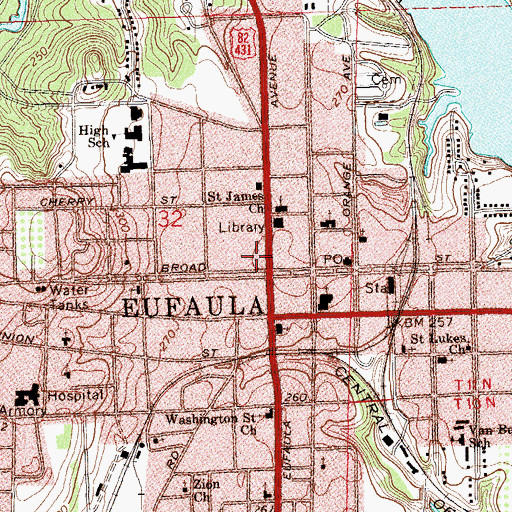 Topographic Map of Alabama Brenau College (historical), AL