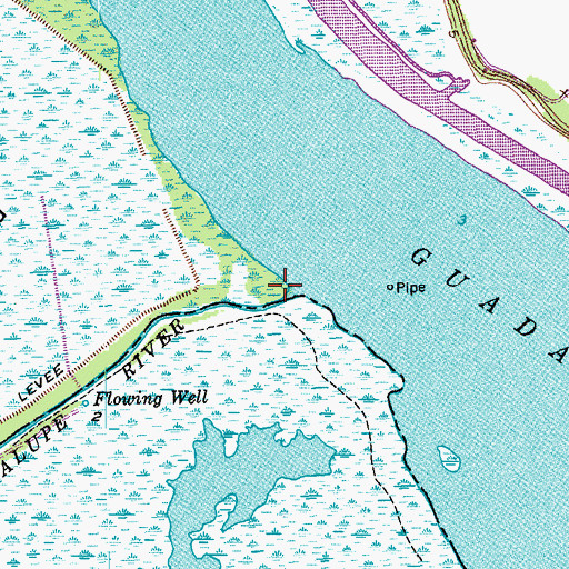 Topographic Map of South Guadalupe River, TX
