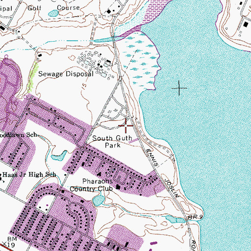 Topographic Map of South Guth Park, TX