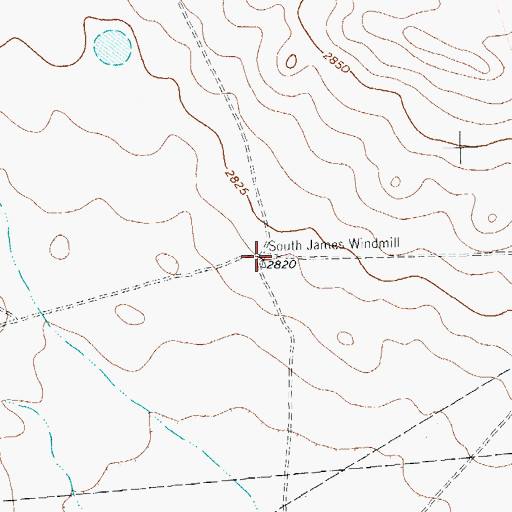 Topographic Map of South James Windmill, TX