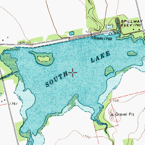 Topographic Map of South Lake, TX