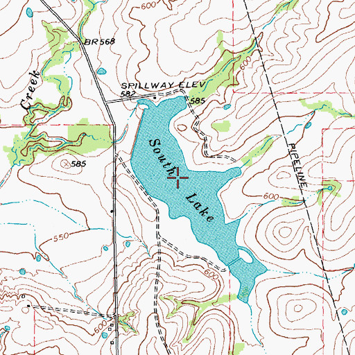 Topographic Map of South Lake, TX