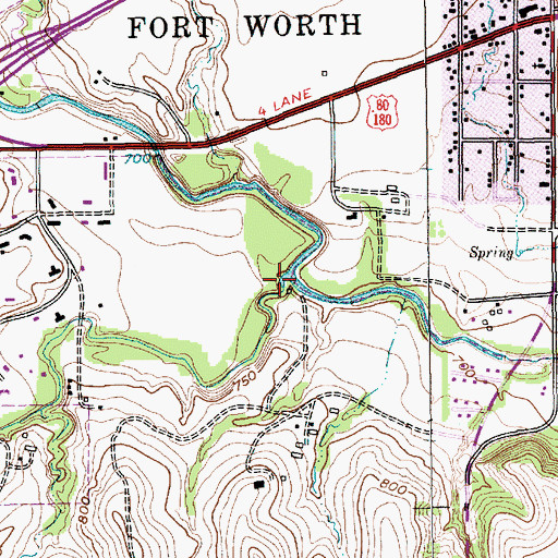 Topographic Map of South Marys Creek, TX