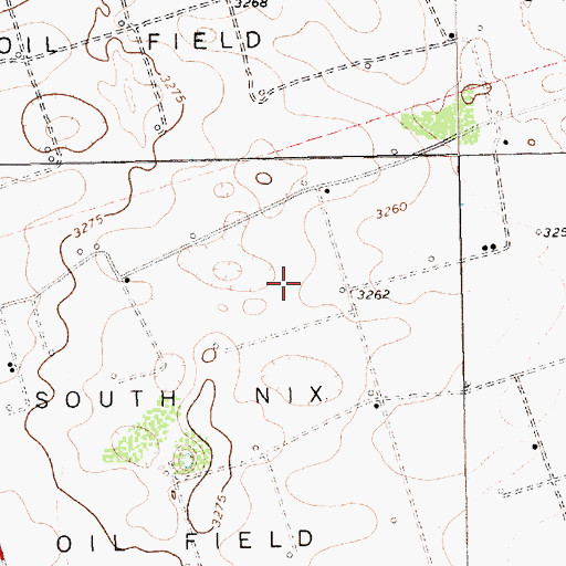 Topographic Map of South Nix Oil Field, TX