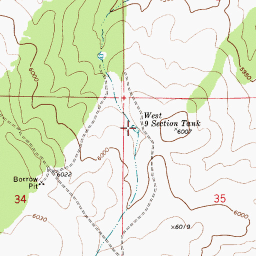 Topographic Map of West Nine Section Tank, AZ