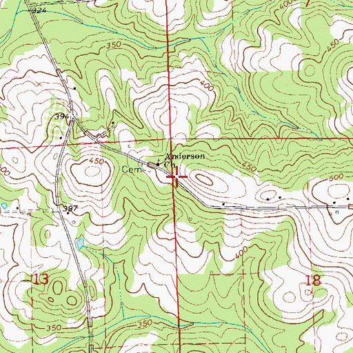 Topographic Map of Anderson School (historical), AL