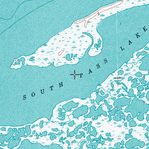 Topographic Map of South Pass Lake, TX