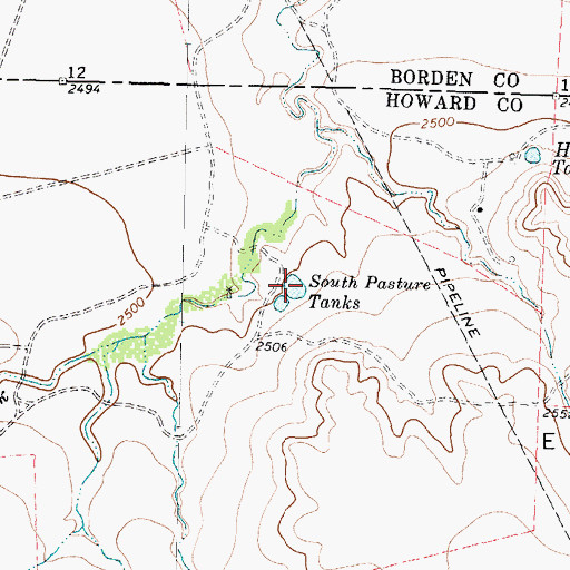 Topographic Map of South Pasture Tanks, TX